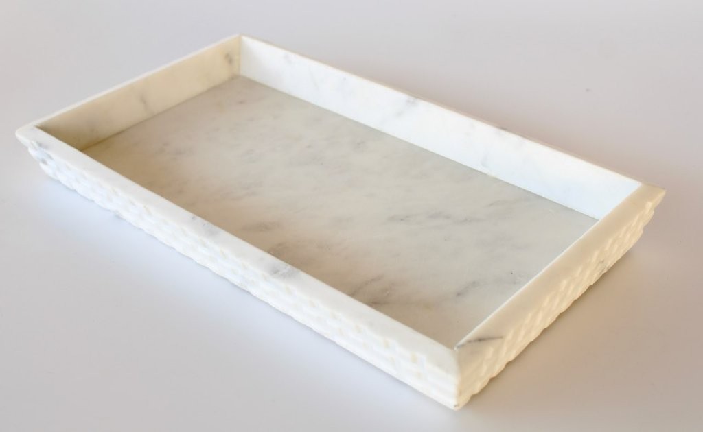 White Marble Oblong Tray